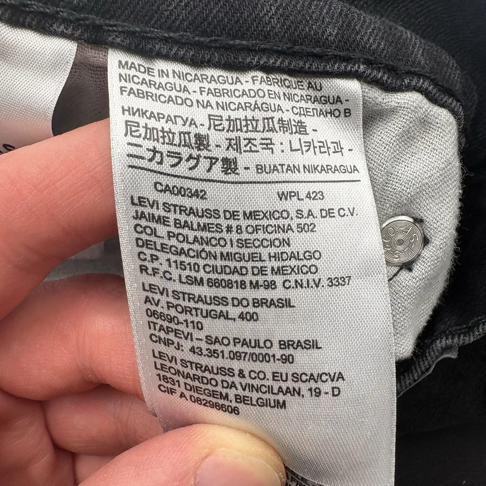 Levi's 514 Black Denim Jeans Mens W34 L34 Straight Fit PC9 00514-0730 Cotton 201